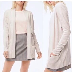 Aritzia Talula Lenox Cream Knit Cashmere Blend
Open Cardigan Sweater Size L